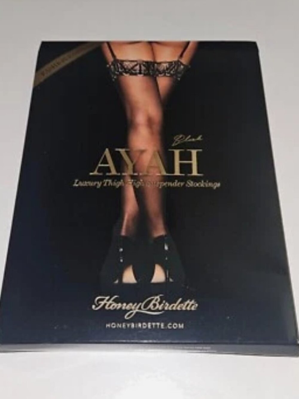 Honey Birdette Ayah Luxury Thigh High Suspender Stockings size M or L New